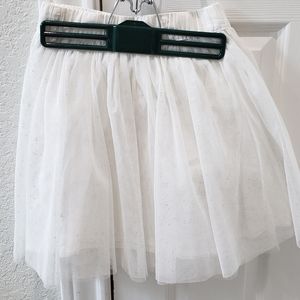 Girls White Sparkle Skirt Size M (10/12)